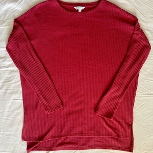 Time and Tru Women's Vibrant Red Crew Neck Sweater